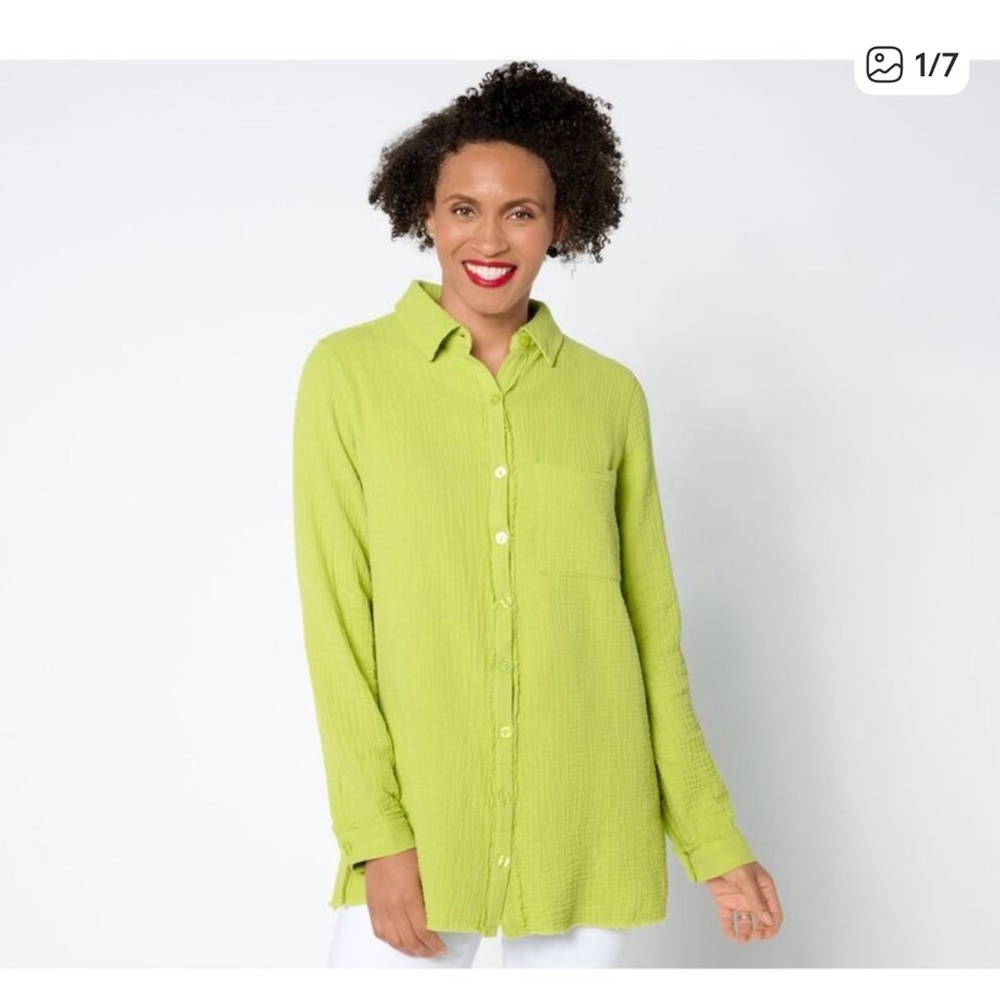 Belle by Kim Gravel Gotta Have It Cotton Gauze Summer Night Big Shirt
